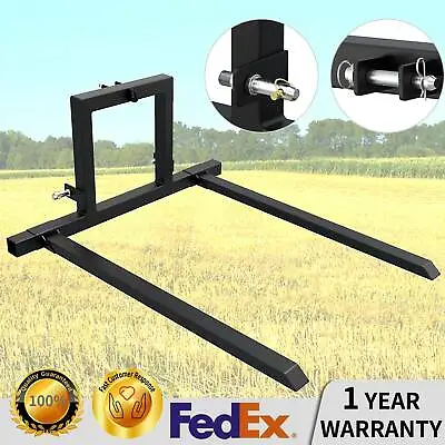 3 Point Hitch Pallet Fork 1500lbs Adjustable Attachments For Category 1 Tractor • $198.99