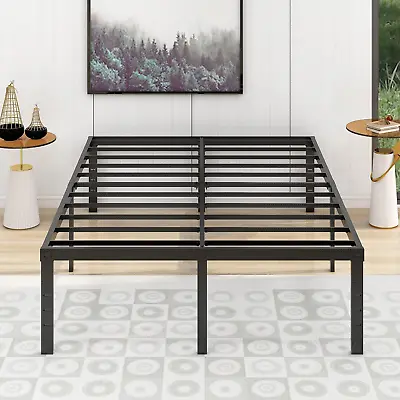 18 Inch Metal Full Size Bed Frame Heavy Duty Platform Noise Free Steel Slat Supp • $90.62