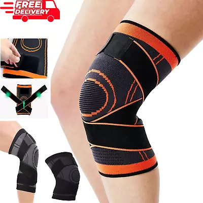 Knee Support Compression Sleeves Brace Patella Arthritis Pain Relief Adjustable • £5.74