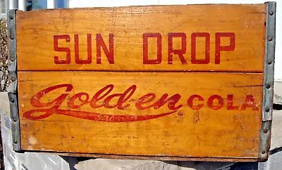 Vintage 1950's Orange Crush SUN DROP Wood Soda Crate Pop Advertising KEWAUNEE WI • $125