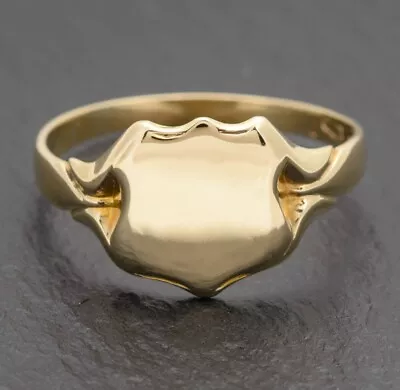 Vintage 9ct Solid Gold Ring Men's Signet Type - Blank Shield Head 1970's Retro • £195