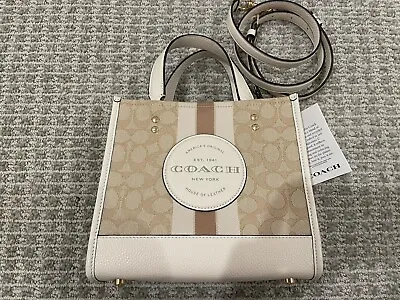 COACH DEMPSEY Tote 22 Signature Jacquard W Stripe & Patch C8417 NWT $378 • $178