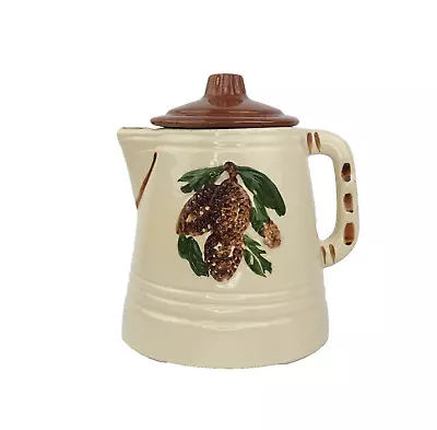 VTG Coffee Pot Shaped Canister Cookie Jar Farmhouse Cabin USA 10 Inch • $46