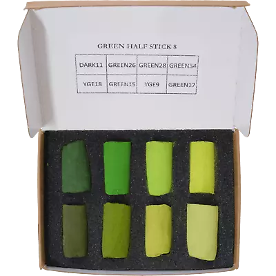 Unison Artists Soft Pastel Box Set - 8 Half Sticks - Green Colours • £19.99