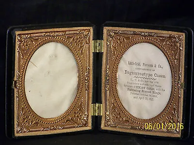 C1857 Daguerreotype Union Case LittlefieldParsons & Co. Riveted Hinge • $301.75