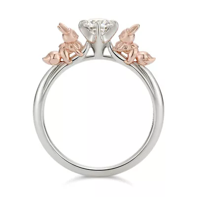 U-Treasure Pocket Monster Pokemon Eevee Solitaire Ring Silver 18K Pink Gold • $755