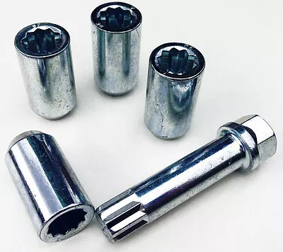 Alloy Wheel Tuner Slim Nuts Lug Bolts + Hex Key M12x1.5 - M12 Taper For Ford X 4 • $11.25