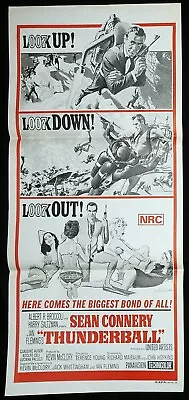 THUNDERBALL Original 70sr Daybill Movie Poster Sean Connery James Bond 007 • $299.99