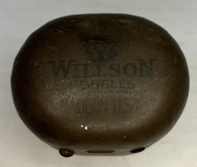 Vintage WILSON GOGGLES Brown Tin Container Motorcycle Safety Steampunk Made USA • $19.99