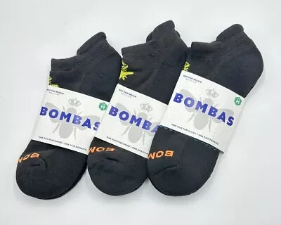 3 Pairs Bombas Men's Honeycomb Solid Ankle Socks Size Med Black • $19.99