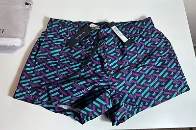 NWT Versace Men's Greca Print Swimwear Trunk Shorts Size 4 (Waist 34 US S) • $165