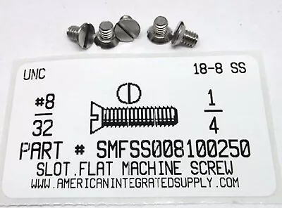 #8-32x1/4 Undercut Flat Head Slotted Machine Screws Stainless Steel (40) • $10.75