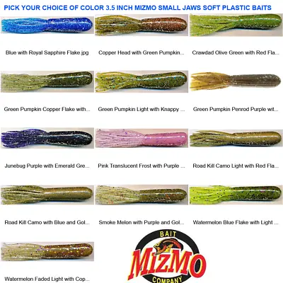 Mizmo Tubes Small Jaws 3.5 Inch Smallmouth Bass Fishing Lures Any Color 10pk • $8.99