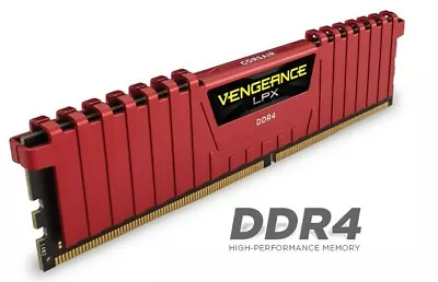 Corsair 8GB PC4-21300 2666MHz DDR4 RAM - 16-18-18-35 - Vengeance LPX Red Series • $75.33