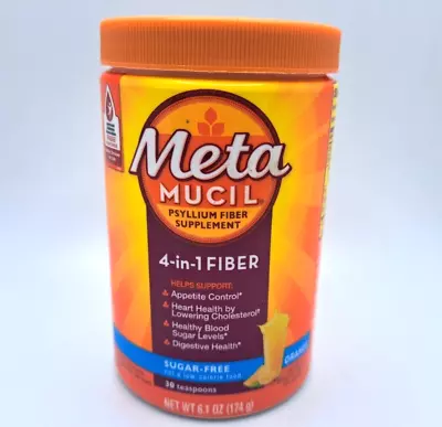 MetaMucil 4-in-1 Fiber Sugar-Free Orange Flavor 30 Teaspoons 6.1oz 07/2026 NEW • $14.95