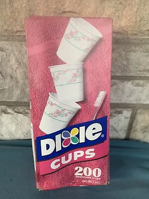 New  Dixie Cups 5oz/ 100 Count Pack Sealed Box Pink Flowers 1996 • $17