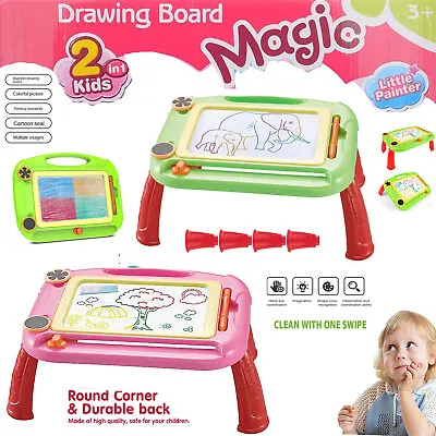 Children Magnetic Drawing Board Magic Doodle Mat Writing Painting Pad Kids Toy • £9.75