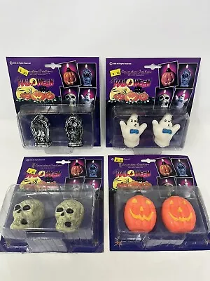 4 Vintage Halloween Candle Lot NOS Packaging Has Wear Pumpkin Ghost Skull • $23