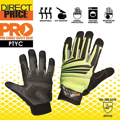 ProChoice Profit Cut 5 Hi-Vis Mechanics Glove PTYC • $32.95