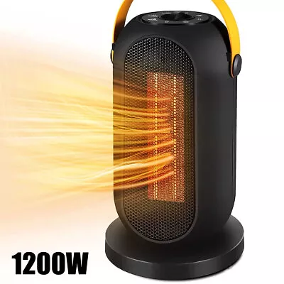 PTC Deluxe Slim Oscillating Portable Halogen Heater 1200W 600W- 2 Heat Settings • £23.99