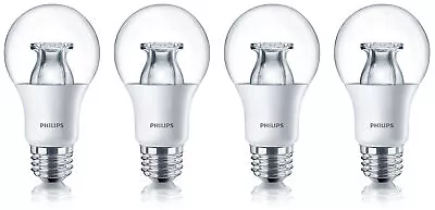 Philips LED 60W Equiv. A19 Soft White Warm Glow Bulb (2700K-2200K) Dimmable 4Pk • $17.99