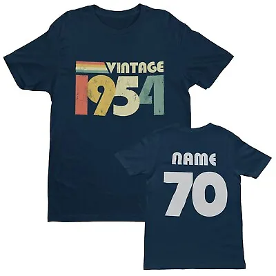 Personalised 70th Birthday In 2024 T Shirt Vintage 1954 Name On Back Gift Idea • £17.95