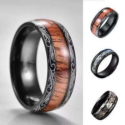 Mens Women Rings Stainless Steel Silicone Rainbow Band Gear Couple Ring Jewelry • $1.49