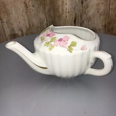 Victorian Ladies Porcelain  Invalid Cup With Spout Pink Clematis Pattern Ribbed • £12