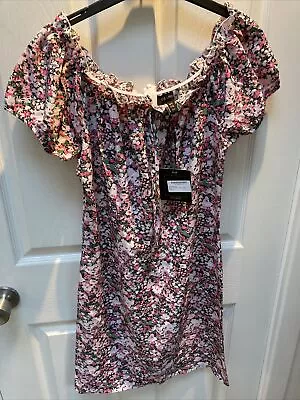 QED London Bardot Floral Mini Dress. Size 10. Brand New • £2.99