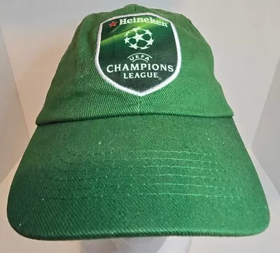 Heineken UEFA Champions League Hat Green Adjustable Strap Patch Cotton OSFA • $14.99