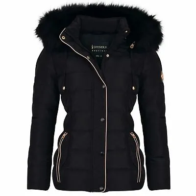 £49.99 • Buy Spindle Womens Ladies Winter Short Fur Parka  Padded Puffer Coat Zip Pockets