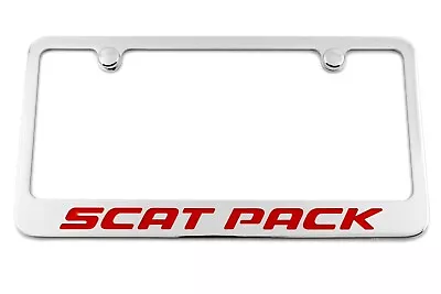 Scat Pack Red Engraved License Plate Frame Premium Quality Chrome USA Made • $33.95