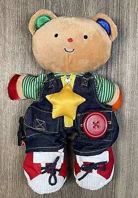 Melissa & Doug K's Kids Teddy Wear Bear Educational Toy 13” Plush Button Zip Tie • $11.99