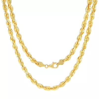 14K Yellow Gold 6mm Rope Diamond Cut Mens Chain Necklace Italian Made 18 - 30  • $859.98