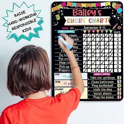 Magnetic Rainbow Good Behavior Schedule Chart With 3 Colors Markers • $12.99