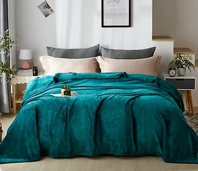 Super Soft Flannel Fleece Blanket Lightweight Bed Warm Blanket Queen/King Size • $12.99