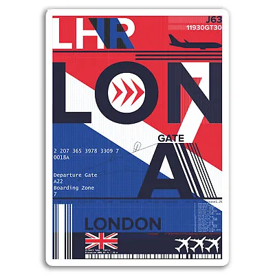 2 X 10cm London Heathrow Airport Vinyl Stickers - Sticker Laptop Luggage #17736 • £3.99