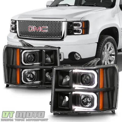 Blk 2007-2013 GMC Sierra 1500 2500 3500 LED OPTIC Projector Headlights Headlamps • $169.99