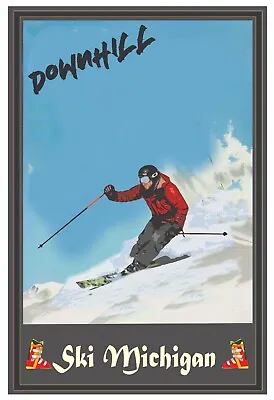 Ski Wonderful Michgan Skiing Travel Poster 16x24 Ski Resort Art Print • $20.95