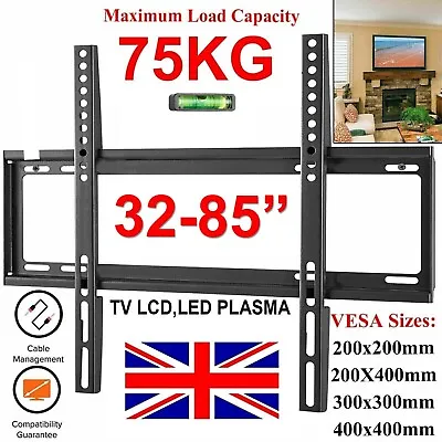 Tv Wall Bracket Mount For 26 30 32 40 50 70 Up To 85 Inch Universal Led Lcd Qled • £12.95