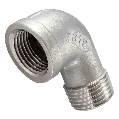 £4.95 • Buy Stainless Steel Elbow 90° Fittings Marine Grade 316 BSP Male X Female Thread WPL