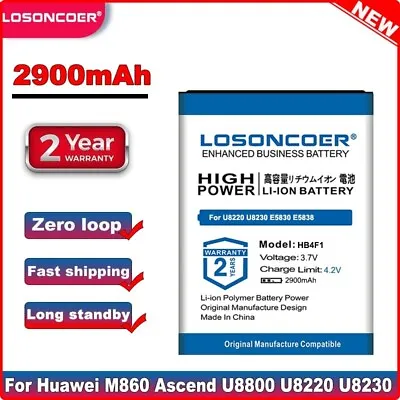 LOSONCOER 2900mAh HB4F1 Battery For Huawei M860 Ascend U8800 U8220 U8230 E5830 • $18.67