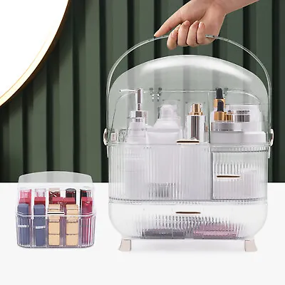 Multi-Function Make Up Case Clear Dustproof Cosmetic Storage With Lipstick Box • £21.85