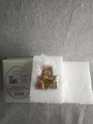 Cherished Teddies Mini Figurine #111888 June Sparkling Hearts Flowers 2003 • $12