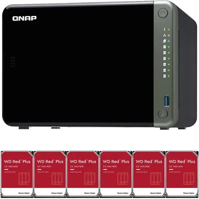QNAP TS-653D 6-Bay 8GB RAM 12TB (6x2TB) Western Digital NAS Drives • $1499.01
