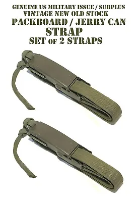 SET Of 2 US MILITARY PACKBOARD TIE DOWN STRAP GWP M38 WEBBING JERRY CAN GAS JEEP • $33.95