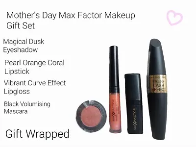 Max Factor Makeup Mother's Day Gift Set Mascara Lipstick Eye Shadow Lip Gloss • £10