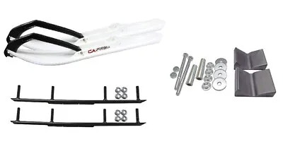 C&A Pro White BX Snowmobile Skis W/ 6  Round Bars Complete Kit • $406.06