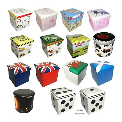Storage Toy Box Padded Seat Novelty Kids Folding Children’s Toy Box Foot S... • £24.99