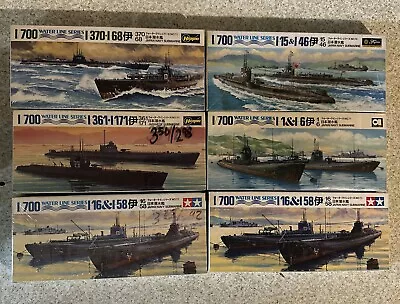 Set Of 6 Water Line Series Japan Navy Submarine Model Kits 1/700 Scale New • $30